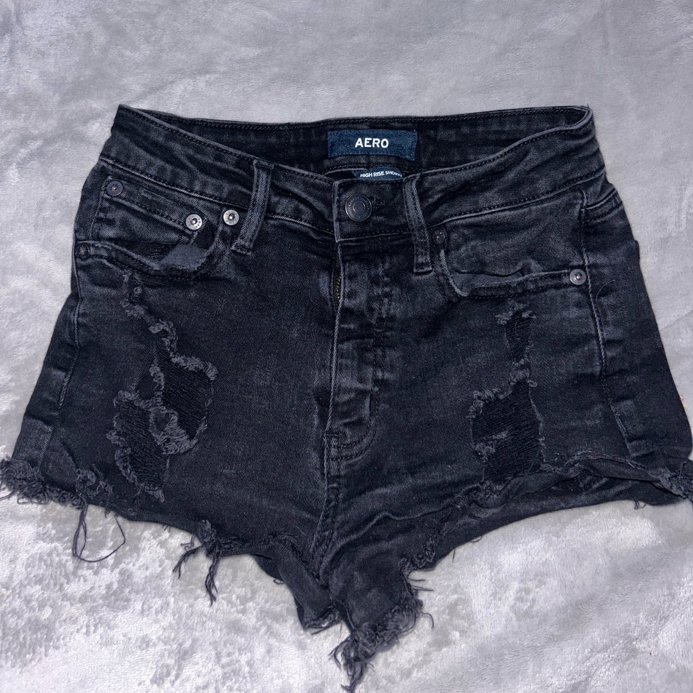 Aeropostale Black High Rise Shorty Shorts
